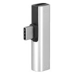 Zunate USB Şarj Dönüştürücü, 2'si 1 Arada TYPE-C - 3.5mm Jack Kulaklık Adpater USB Şarj Dönüştürücü Çok Fonksiyonlu Transvertör, Alüminyum Alaşımlı Malzeme (Gümüş)