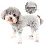 Zunea Kış köpek pijaması küçük köpekler için tüylü sıcak polar köpek kıyafeti pijama yumuşak pelüş kışlık mont PJs kazak tulum D halkalı evcil hayvan kıyafeti Chihuahua Yorkie gri XL