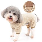Zunea Kış köpek pijaması küçük köpekler için tüylü sıcak polar köpek kıyafeti pijama yumuşak pelüş kışlık mont PJs kazak tulum D halkalı evcil hayvan kıyafeti Chihuahua Yorkie kahverengi S