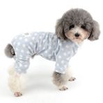 Zunea Küçük Köpek Papatya Tulum Pijama Sevimli Pamuk Tulum Pijamalar Yavru Kız Uyku Elbisesi Pantolon ile Gömlek Evcil Hayvan Köpek Kediler Dört Bacaklı Pijama Tüm Mevsim Mavi M