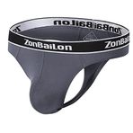 ZUOLAIYIN Erkekler için Bambu Tangalar Seksi Erkek T back Tanga İç Çamaşırı Çıkıntı Geliştiren Büyük Kese Mavi Kırmızı Gri Yeşil M L XL XXL, Koyu gri (8196), M