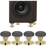 Zuomee Altın Kaplamalı Hoparlör Titreşim Önleyici Subwoofer Ayak Siyah (Yurt Dışından)