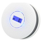 Zuomee Duman ve Karbonmonoksit Dedektörü LCD Ekranlı Sesli Uyarı (Yurt Dışından) - Beyaz