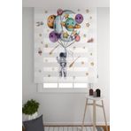 ZÜPER TEKSTİL Zebra Perde Astronut Ve Gezegenler Desenli Çocuk Odası Zebra Perde Baskılı Zebra Perde