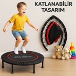 Zupimo 102CM Katlanabilir Trambolin – Taşınabilir Egzersiz Kırmızı Trambolini