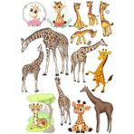 Zürafa Sticker Set-1 13 Parça Telefon, Tablet, Defter, Laptop Sticker