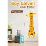 Zürafa Temalı Boy Ölçer Boy Ölçme Cetveli Çocuk Odası Duvar Sticker Seti Kreş Anasınıfı-T1197