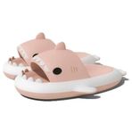Zureto Dragon Shark Slides Pembe Beyaz Kadın Sandalet