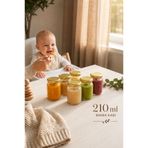 ZURİ DESİGN 6’lı Cam Bebek Mama Kavanozu Seti Metal Kapaklı Çok Amaçlı Saklama Kabı 210 ML
