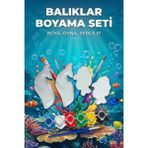 Zuri Design Balıklar Boyama Seti - Beton Figür Boyama Seti Fırça ve Boya Dahil Hobi Seti