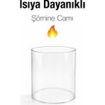 Zuri Design Biyetanol Masaüstü Şömine Camı – Isıya Dayanıklı Koruyucu Cam | Luma & Terra Fire Uyumlu - Şeffaf