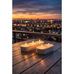ZURİ DESİGN Modern Beyaz Tealight Beton Mumluk Seti 2'li ve 3'lü Dekoratif Mum Standı Minimalist Tasarım