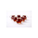 ZÜRİH COLLECTİON 6 Parça Keyfi Ala Kulplu Damla Model Tombul Çay Bardağı Borosilikat Cam 200 ml