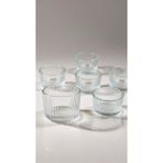 Zürih Collection 6 Parça Kristal Çizgili Kase-Sosluk-Reçellik-Kahve Yanı Çikolatalık - Şeffaf - 40 ml