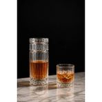 Zürih Collection El Yapımı Kristal Kare Sürahi-Karaf ve 6 Parça Kristal Su-Viski Bardağı Seti - Su Seti - Şeffaf - 1,2 lt