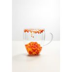 Zürih Collection Galatasaray Taraftar Kupası- Hediyelik Taraftar Kupa- Çift Cidarlı Cam Kupa - Çay Kupası Kahve Kupası - Sarı - Kırmızı - 350 ml