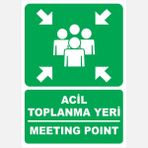 Zürih Ticaret Acil Toplanma Yeri Sticker Pvc Fosforlu - Uyarı Levhası - 25X35CM
