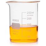 Zürih Ticaret Cam Beher 250 ml - Kısa Form Isıya Dayanıklı Beaker - Yüksek Kaliteli