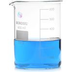 Zürih Ticaret Cam Beher 600 ml - Kısa Form Isıya Dayanıklı Beaker - Yüksek Isıya Dayanıklı
