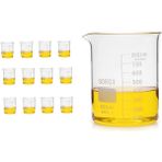 Zürih Ticaret Cam Beher 800 ml - Kısa Form Beaker - Yüksek Kaliteli - 12 Adetlik Set Paket