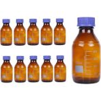 Zürih Ticaret ZURIHLAB Amber Cam Şişe 500 mL - Vida Kapaklı Boş Numune Şişesi - Otoklav Şişe - (10 Adetlik Toptan Set)