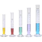 Zürih Ticaret ZURIHLAB Cam Mezür Seti - 5 Adetlik Set (10mL+25mL+50mL+100mL+250mL) %100 Borosilikat