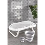 Zuu Baby Fileli Gri Katlanır Banyo Seti Uf 4lü Set
