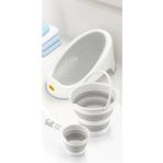 Zuu Baby Soft Bebek Küveti 3 lü Set– Silikon Fileli Bebek Besleme Yıkama Banyo Küveti Bebek Banyo Oturağı