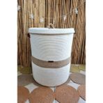 Zuviel Deco 40 x 50 El Yapımı Hasır Tress Xl Çamaşır Sepeti, Oyuncak Sepeti, Çok Amaçlı Sepet, Düzenleyici Ekru / Tek Ebat