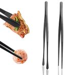 ZUYIST 2 adet 30 cm uzunluğunda pişirme cımbızı mutfak için düz ve sivri uçlu mutfak cımbızı, profesyonel maşa, mutfak pişirme cımbızı, paslanmaz çelik, et maşası, ızgara cımbızı spagetti maşası