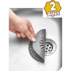 Zuzu Made 2 Adet Antrasit Gri Yuvarlak Silikon Evye Süzgeci Lavabo Süzgeci Küvet Süzgeci Lavabo Tıkacı