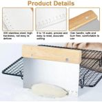 Zuzu Made Bambu Tutacaklı Ölçülü Çelik Büyük Boy Hamur Kesme Spatulası - Çelik Spatula Hamur Şekillendirici