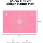 Zuzu Made Büyük Boy 45 cm x 65 cm Silikon Hamur Açma Matı - Pembe