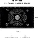 Zuzu Made Büyük Boy 45 cm x 65 cm Silikon Hamur Açma Matı - Siyah