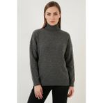 Zuzudan Kadın Balıkçı Yaka Oversize Triko Antrasit Kazak