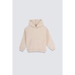Zuzunga Ekru Kapüşonlu Çocuk Sweatshirt Kız Çocuklar İçin Uzun Kollu Rahat Tasarım - 6 - 7 Yaş