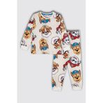 Zuzunga Mutlu Paw Patrol Desenli Pamuk Erkek Çocuk Pijama Takımı - Ekru
