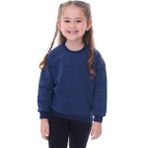 Zuzunga Unisex Çocuk Basic Düz Fırçalı %100 Pamuk Sweatshirt - Lacivert - 11 Yaş