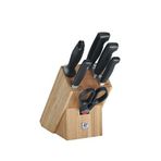 Zwilling Four Star 7 Parça Blok Çelik Doğal Ahşap Bloklu Bıçak Seti - Gri