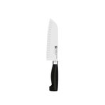 Zwilling Four Star Oluklu Paslanmaz Çelik Santoku Bıçağı 18 Cm - Siyah