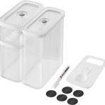 Zwilling Fresh & Save Cube seti, boyut M, 5 parçalı saklama seti, 2 x küp saklama kutusu M, ölçü kaşığı, NFC etiketleri dahil