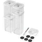 ZWILLING Fresh & Save Cube seti, S beden, 6 parçalı saklama seti, 4 x küp saklama kutusu dahil (S, 2 x 2S, 3S), ölçü kaşığı (3 boyut), 5 x NFC etiketi, 1 x tebeşir kalemi