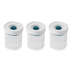 ZWILLING Fresh & Save Cube Vakumlu Saklama Kabı Set, XS, 3 Parça, Şeffaf Akdeniz Mavisi