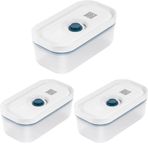 Zwilling Fresh & Save Vakumlu Saklama Kabı, S, Plastik, Yari Şeffaf-Akdeniz Mavisi 3lü paket