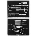 ZWILLING Manikür Seti Pedikür Kit, Tırnak Bakımı Komple Set, Sığır Derisi, Timsah Sürümü, 10 Parça, Siyah