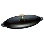 Zwilling Sur La Table Minis Döküm Balık Servis Tabağı, Kapaklı, Döküm Demir, Siyah, 31 cm