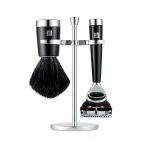 Zwıllıng Tıraş Makinesi Ve Tıraş Makinesi Seti (3 Parçalı Tıraş Fırçası Ve Tutucu, Gilette Fusion Bıçaklara Uygun, Hediye Seti), Siyah