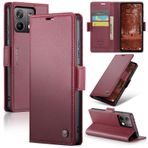 ZXHYliang Redmi Note 13 5G için kılıf, RFID Engelleme, Kart Tutucu Dayanıklı Deri, Kickstand Manyetik Kapatma Darbeye Dayanıklı Kapaklı Kılıf. (Şarap)