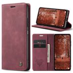 ZXHYliang REDMI Note 13 5G TPU Tampon [Eller Serbest Destek Standı] [Manyetik Kapatma] [Kart Yuvaları] Darbeye Dayanıklı Kapaklı Folyo Kılıf (Şarap)