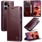 ZXHYliang Redmi Note 13ProPlus 5G için kılıf, İnce Manyetik Kapatma PU Deri Koruyucu Kılıf, Kredi Kartı Yuvalı ve Destek Stantlı Darbeye Dayanıklı Kapaklı Cüzdan Kapağı (Şarap)